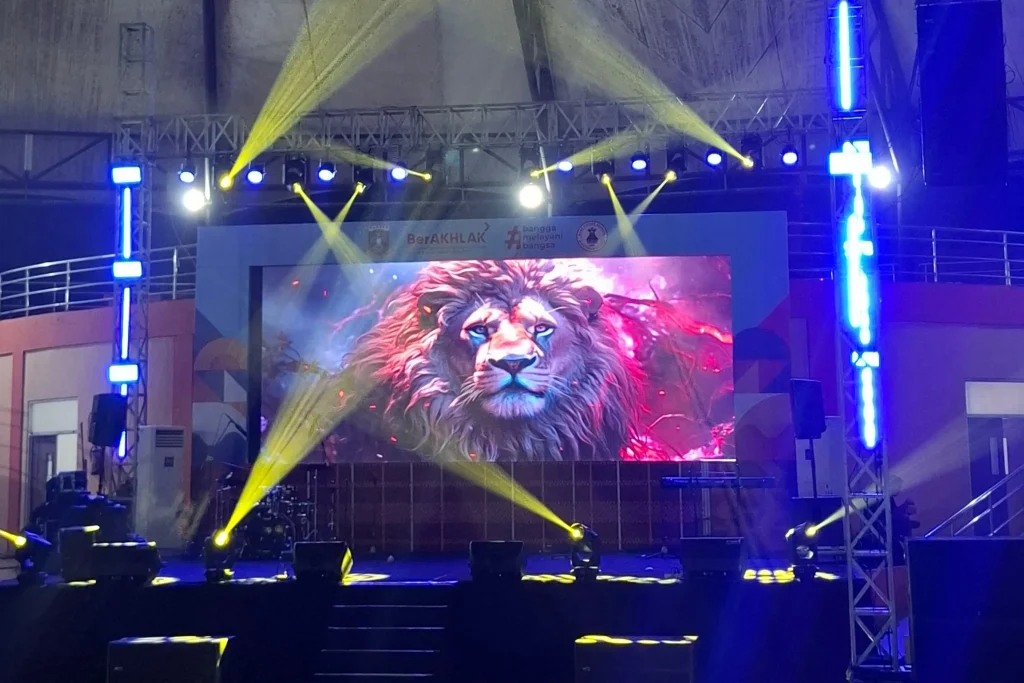 proyek sewa alat event di pagelaran budaya karo di serang, sewa videotrond dan rigging