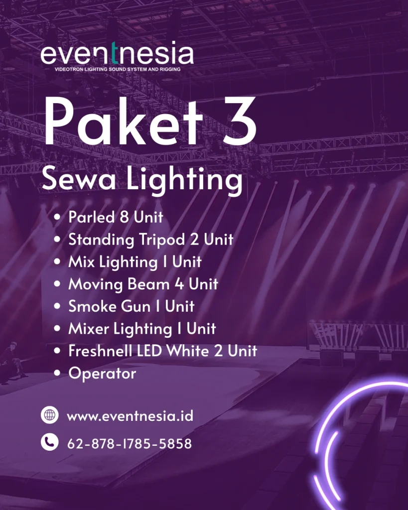 paket tiga sewa lighting eventnesia