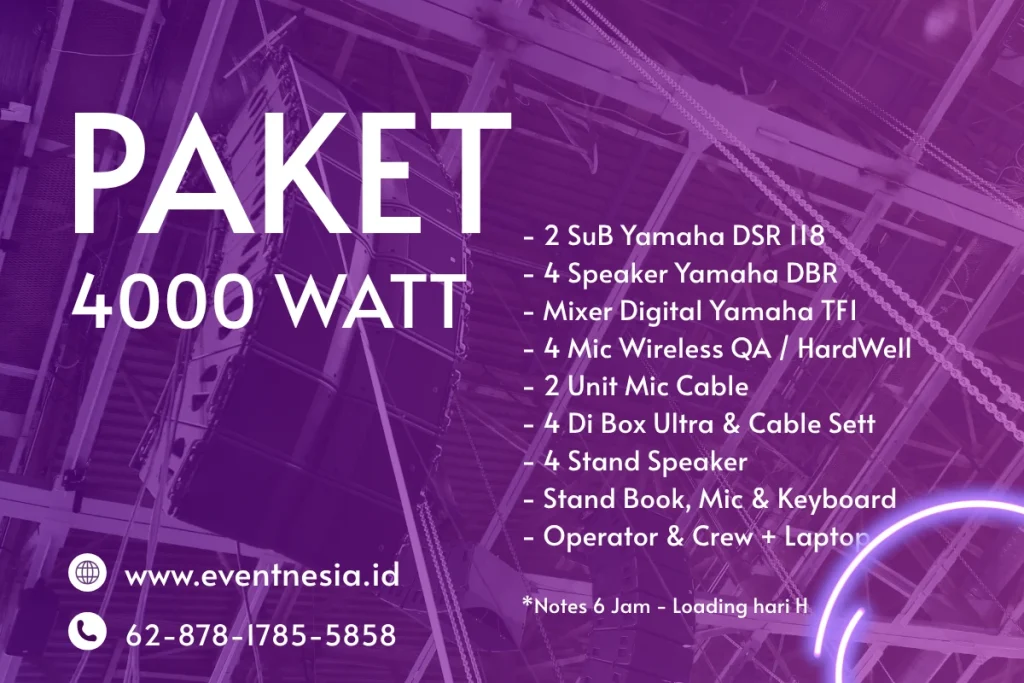 paket sewa sound system 4000 watt eventnesia