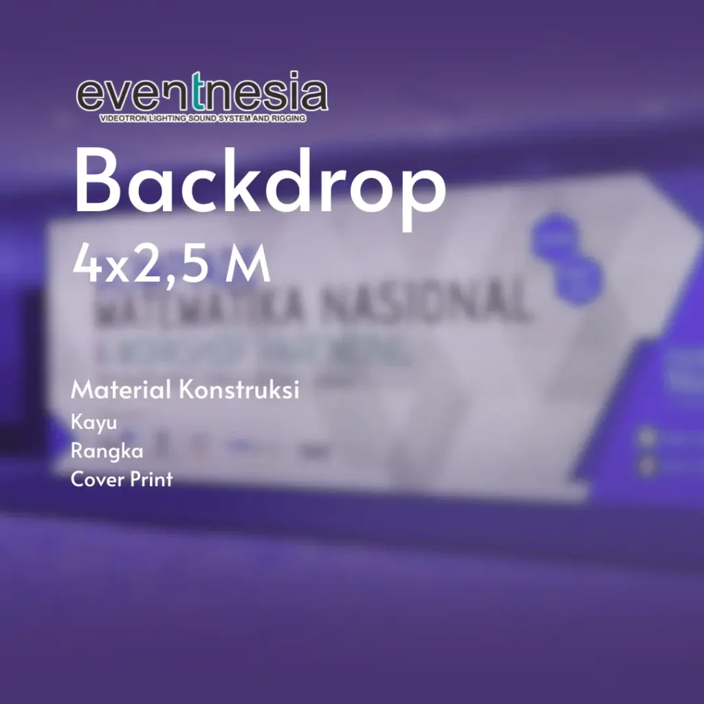 paket sewa backdrop 4x2,5 m eventnesia. material kayu triplek dan rangka besi