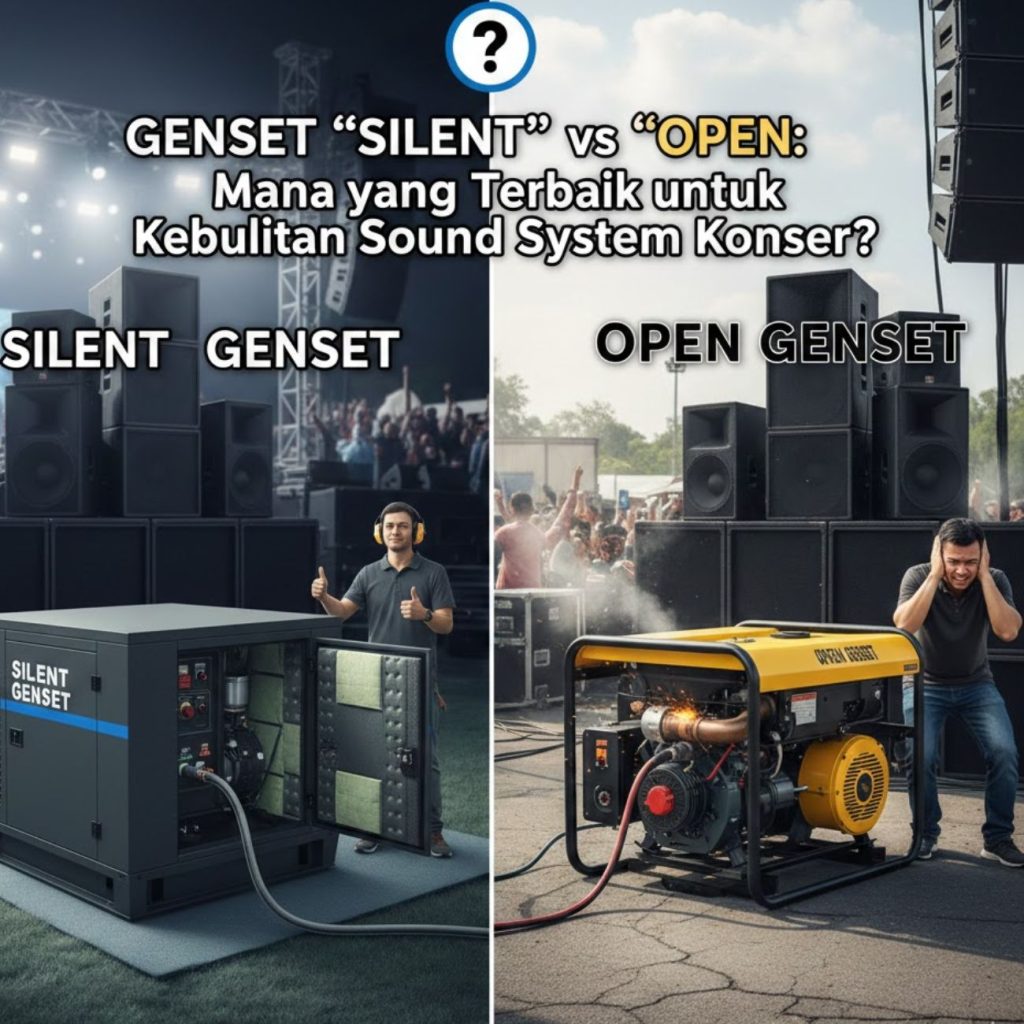 Rental Genset 'Silent' vs 'Open' Mana yang Terbaik untuk Kebutuhan Sound System Konser
